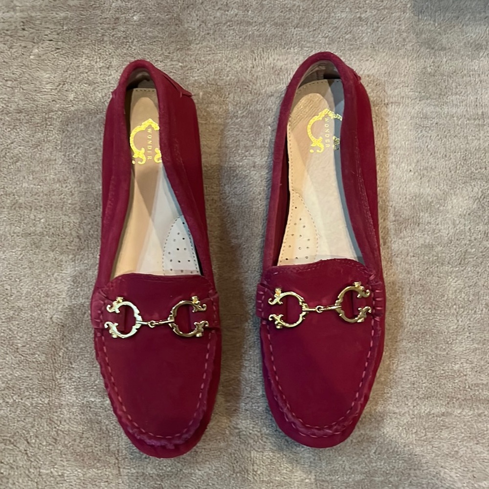 C. Wonder maroon suede driving moccasins